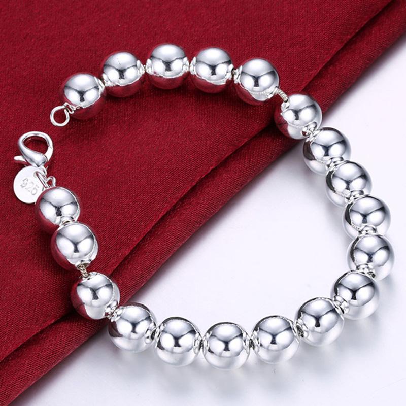 

Beaded, Strands 925 Silver Jewelry Bracelet 10mm Beads Fashion Wholesale Price, Black