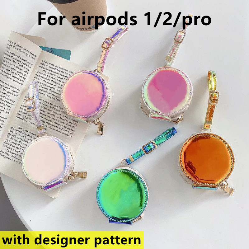 

Luxury design Airpods Case for 1/2 top quality airpod pro cases fashion designer Letter printed Pink Color-changing protection earphone package key chain
