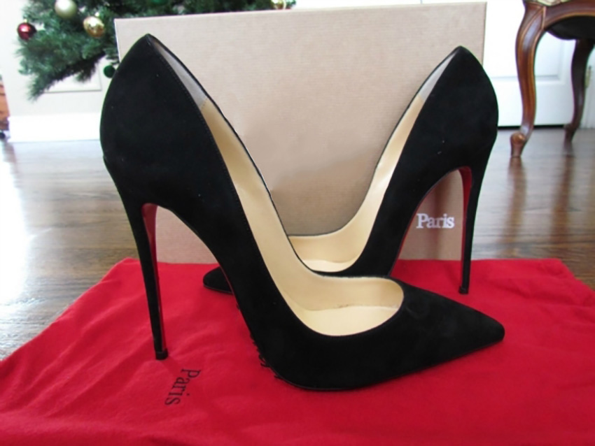 

{Original Logo} Fashion Luxury Designer Red Bottom Bottoms High Heels Heel Suede Black Wedding Pumps Dress Women Womens Shoes Stiletto Heel Red Soles