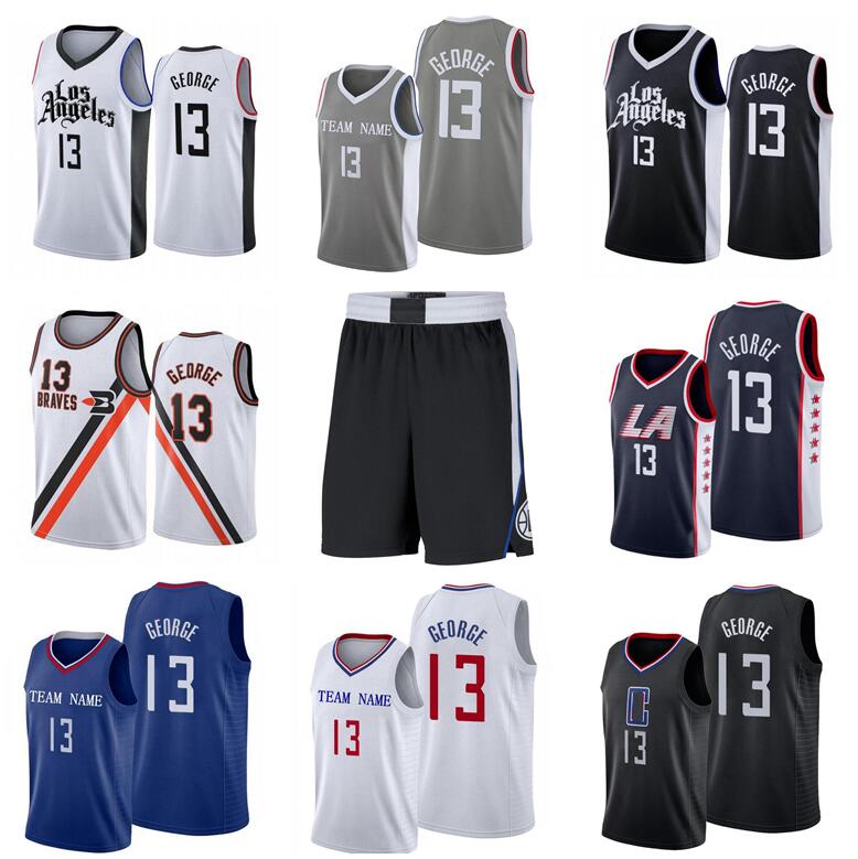 

Men basketball jerseys Paul 13 George jersey black white green City sleeveless wear and shorts, 222