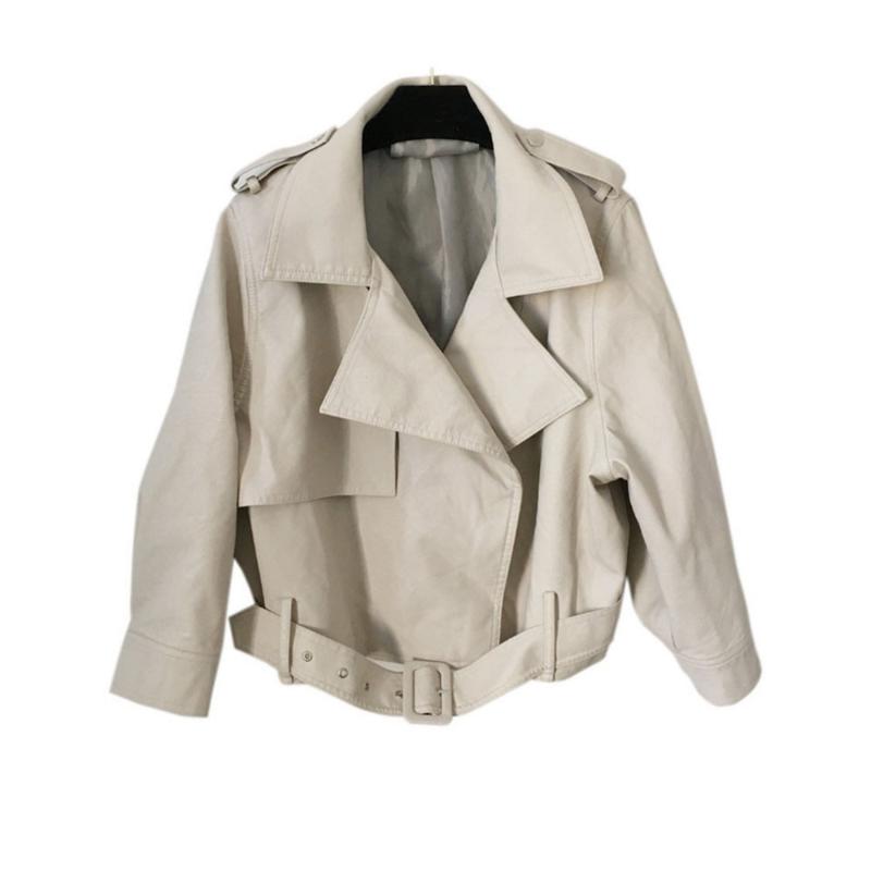 

Women' Leather & Faux Sisjuly Autumn 2021 Punk PU Jackets Street Wear 5 Colors Short Women Casual Loose Outwears Gothic Style Top, Beige