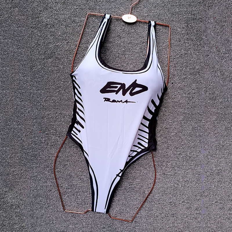 

One Piece Swimwear Spring Summer new high fashion Graffiti letters printing Womens Swimwears tops highs quality S-XL, 05