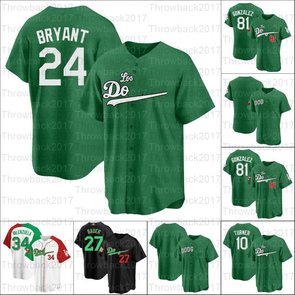 

Mexican Heritage Baseball Jersey Trevor Bauer Jerseys 50 Mookie Betts II Clayton Kershaw Justin Turner David Price 13 Max Muncy I, Men/coolbase/green ii