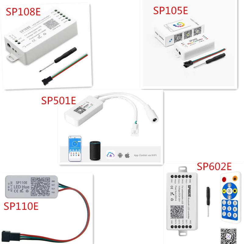 

Led Strip Controller;Bluetooth SP105E SP110E;Wifi SP108E SP501E;Music SP107E SP601E WS2811 SK6812 Light DC5V-24V RGB Controllers