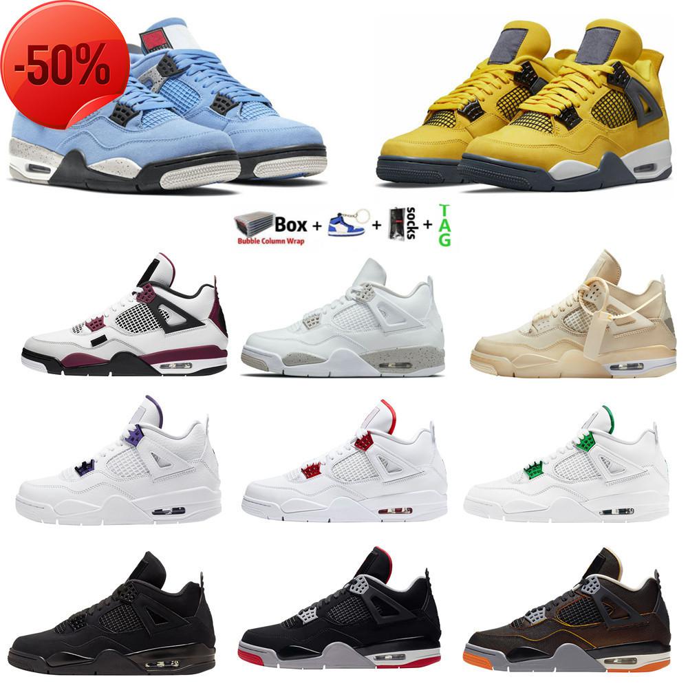 

Jumpman 4 Basketball Shoes University Blue Sail 4s Men Metallic Purple Black Cat Oreo White High Og 1 Unc Womens Trainers Sneakers Sports, Color#18