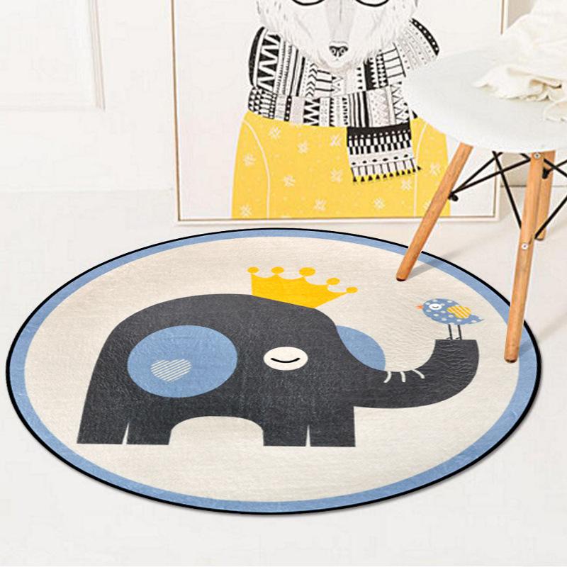 

Cartoon Animals Bear Elephant Round Area Rugs For Livingroom Bedroom Home Decor Carpet Children Kids Room Soft Play Floor Mats Carpets
