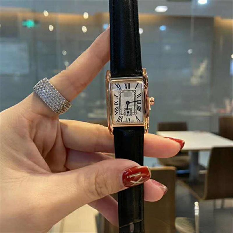 

Wristwatches Exquisite Two-hand And A Half Ladies Watch Small Square Fashion, Gray