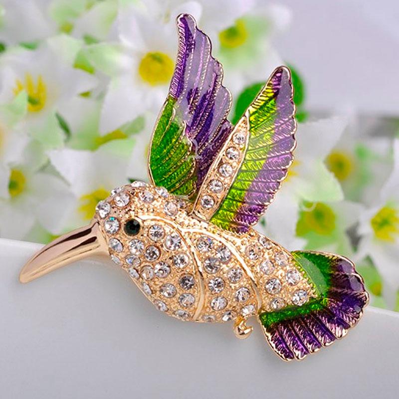 

Pins, Brooches 12pcs/lot Wholesale Women Birds Jewelry Korean Fashion Hijab Accessories Enamel Pin Broches