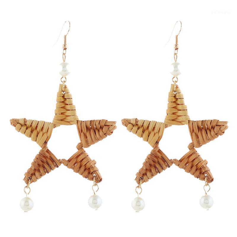 

Diomedes Bohemian Pearl Vine Handmade Geometric Fivepointed Star Earrings Ladies Jewelry Wholesale Apr20p40 Dangle & Chandelier, Silver