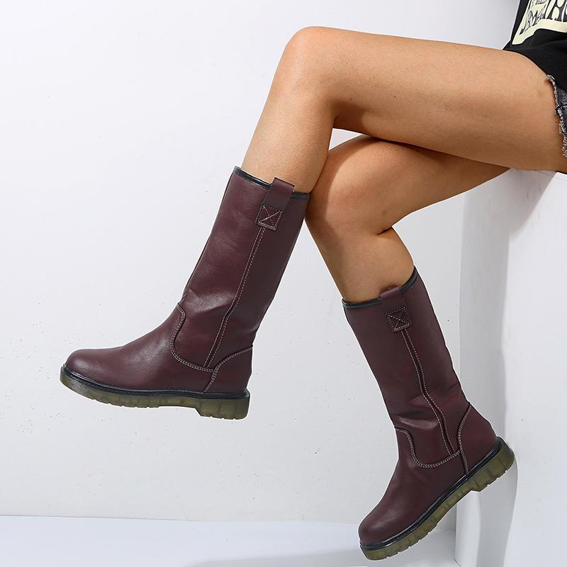 

Vintage Style Genuine Leather Women Boots Flat Booties Soft Cowhide Women's Shoes Front Zip Ankle Zapatos Mujer, Black