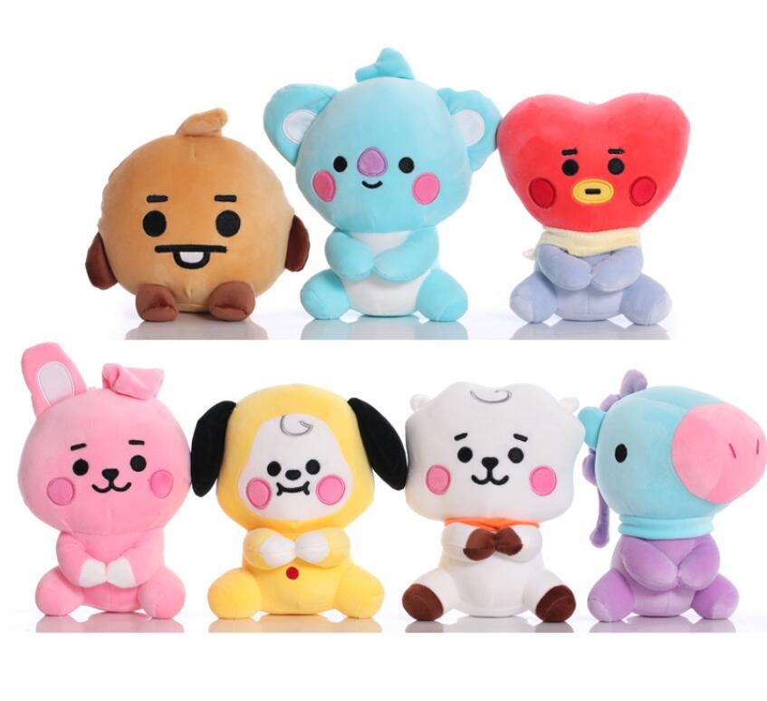 

18-26CM 13 styles plush doll BTS pendant toy grab machine Children's Birthday Gift Boys and Girls Toys Stuffed Animals Movies TV