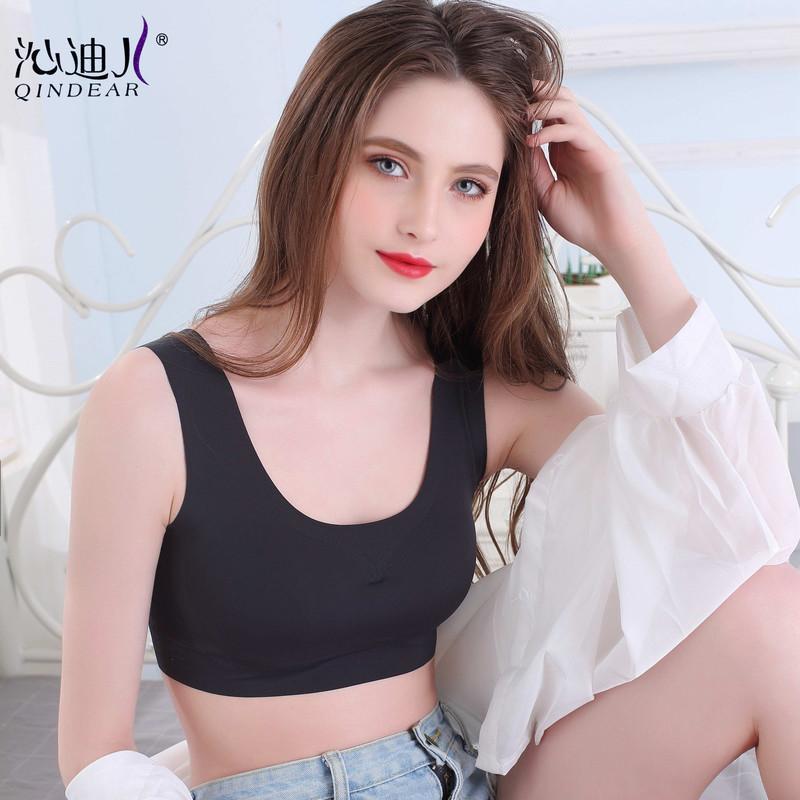 

Ready-made Korean Fashion U-shaped Back Comfortable Breathable Cotton Seamless Sports Bra And Removable Yoga For Sleeping Outfit, Black