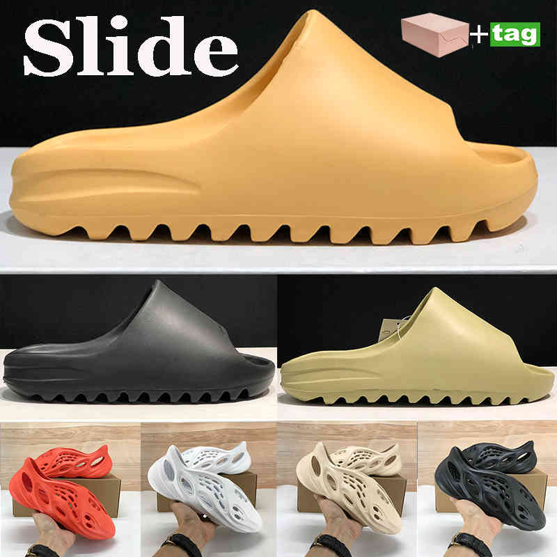 

Cool Sandals shoes Fashion slipper desert sand resin earth brown Summer Platform Sandale Foam Runner Triple Black Bone White men slippers, Soot