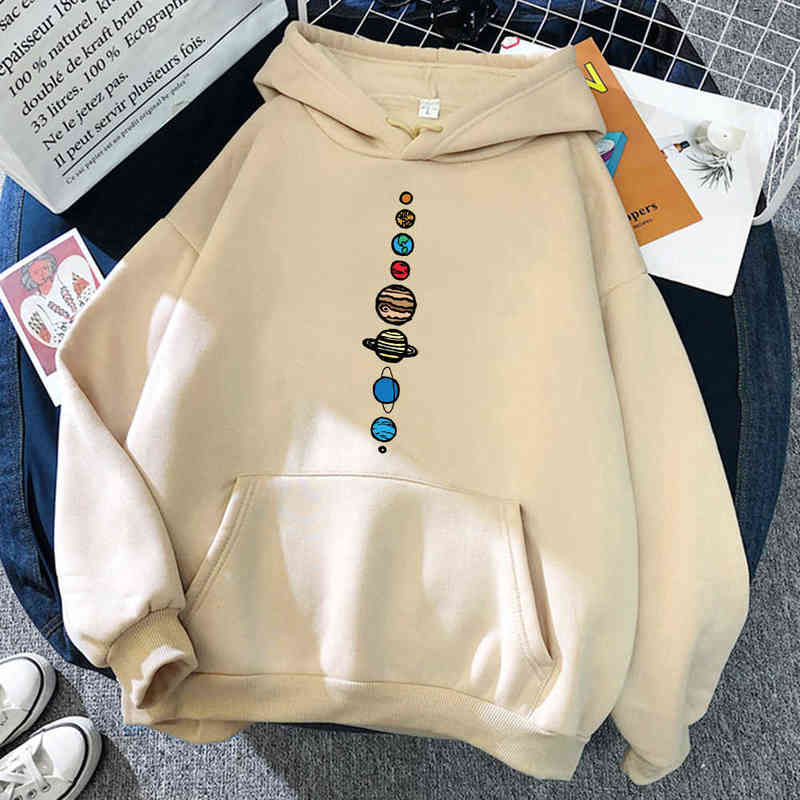 Nine Planets Universe Solar System Print Men Hoodie Loose Pocket Hoody Autumn Oversize Sweatshirt Fashion Casual Pullover Unisex Y220702