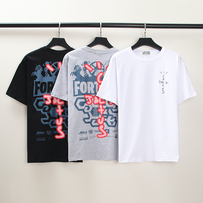 

Summer printed cacfvs jack T Shirt Men Women Streetwear Style T-shirt Hip Hop Tshirt Top Tee Letter Printing, White;black