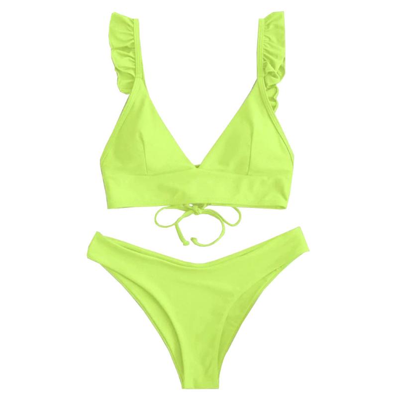 

Women's Swimwear Bikini 2021 Women Sexy Thong Bikinis Set Girls Solid Beachwear Female Bathing Suit Black White Swimming Biquini Sets