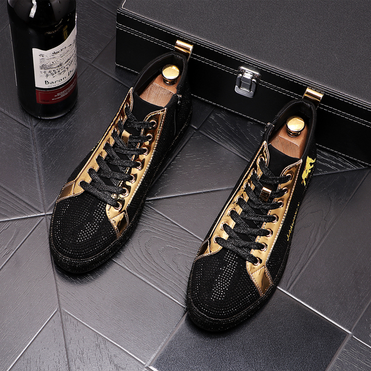 

2021 Men Dress Shoes youth Loafers High Top designer embroidery Full Diamond Attractive Groom Luxury Flat Walking hairstylist Party Footwear