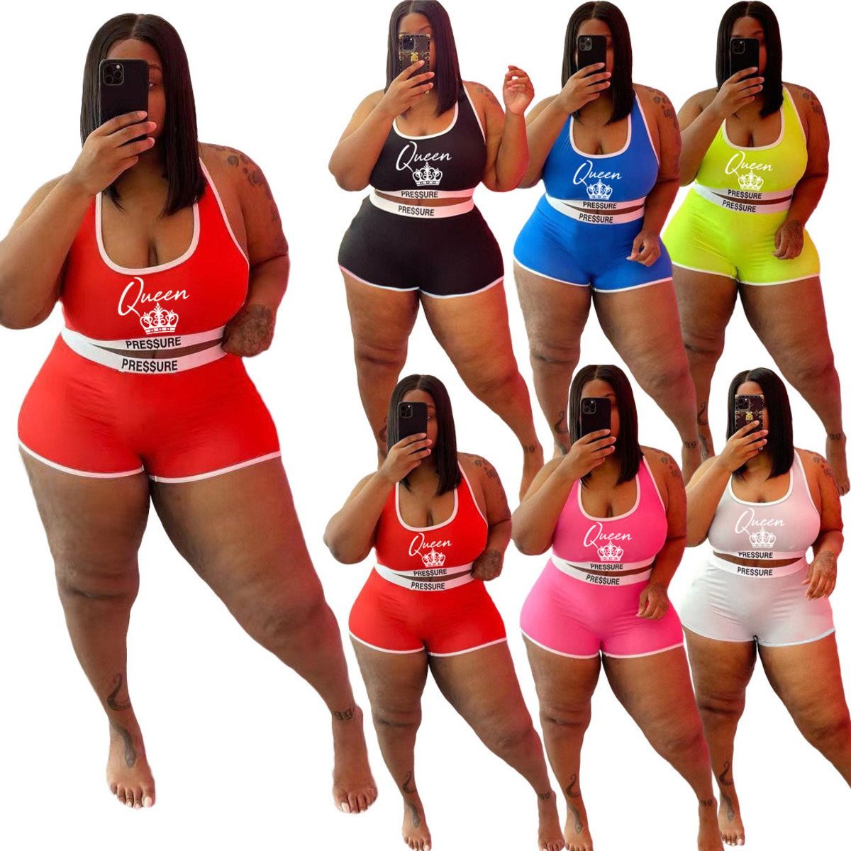

women's fashion swimwears casual sexy letter printed plus size S-5XL swimsuit two piece set bathing suits suit, Black