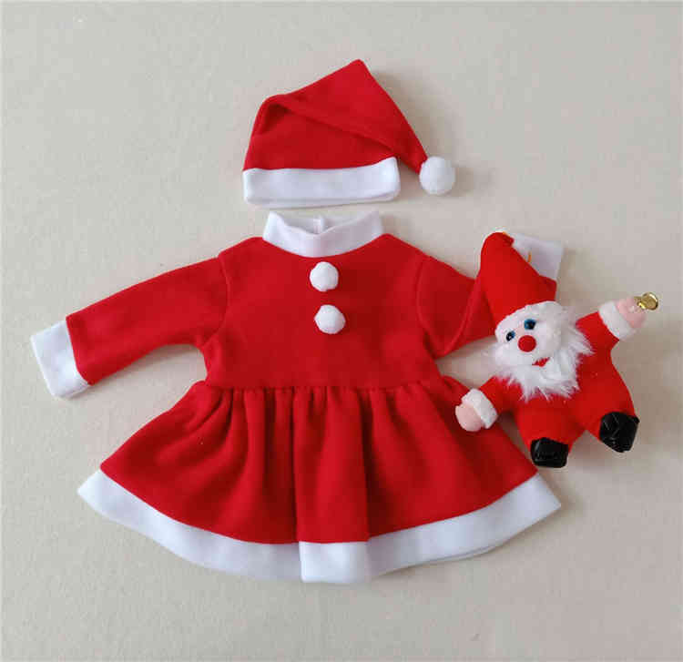 Bebé recién nacido Santa Claus Ropa para niños Niñas Niñas Ropa de Navidad  Pografía Trajes de Navidad Vestido Dampers Doll Po Props
