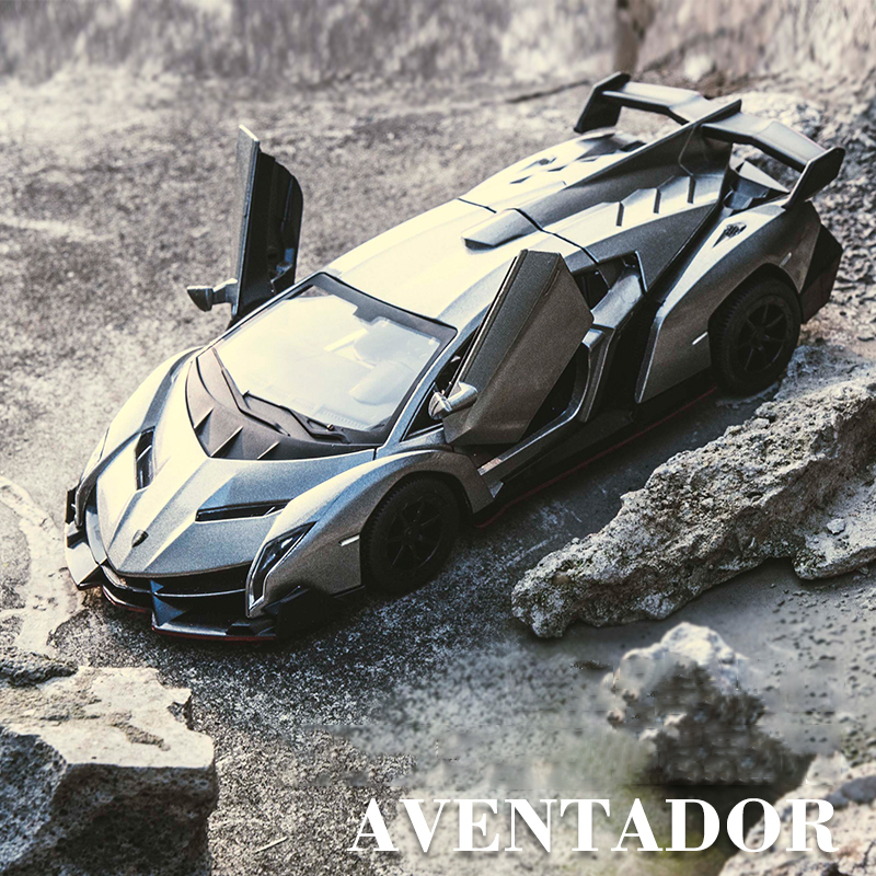 

132 Scale Veneno Supercar Alloy Car Model Diecast Toy Vehicle High Simitation Cars Sound and light Toys For Children Gifts