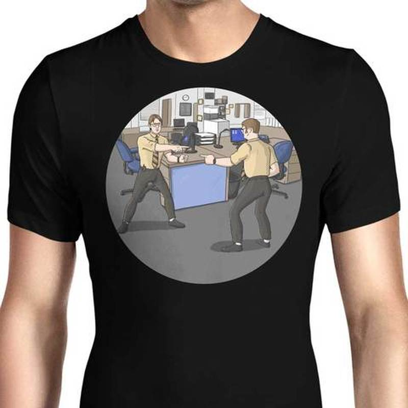 

European Style Office Pattern Ins Wind Round Neck Short-sleeved T-shirt for Men and Women, Comfortable and Loose, White;black