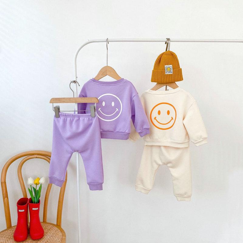 

Clothing Sets 2022 Year's Suits Kids Baby Boy Girl Plush Clothes Set Long Sleeve Shirt+Pants Born Cotton Outfits 0-24, White