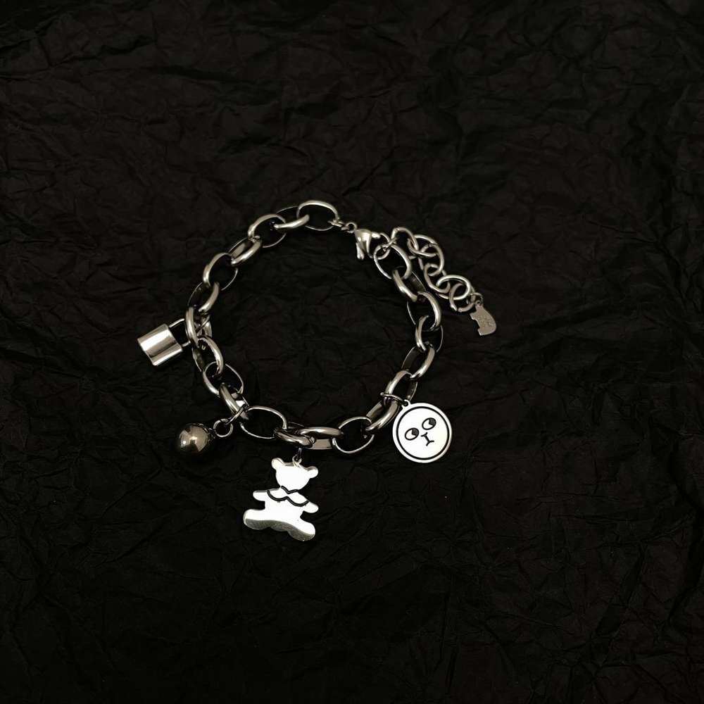 

,bracelet Korean bear smile face girlfriends Bracelet design simple cool style, Golden;silver