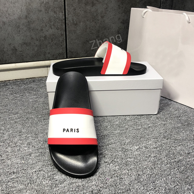 

Paris Mens Womens Slipper Summer Sandals Scuffs Beach Slides Leisure Ladies Sandali Bathroom Home Shoes Trendy Office Slippers