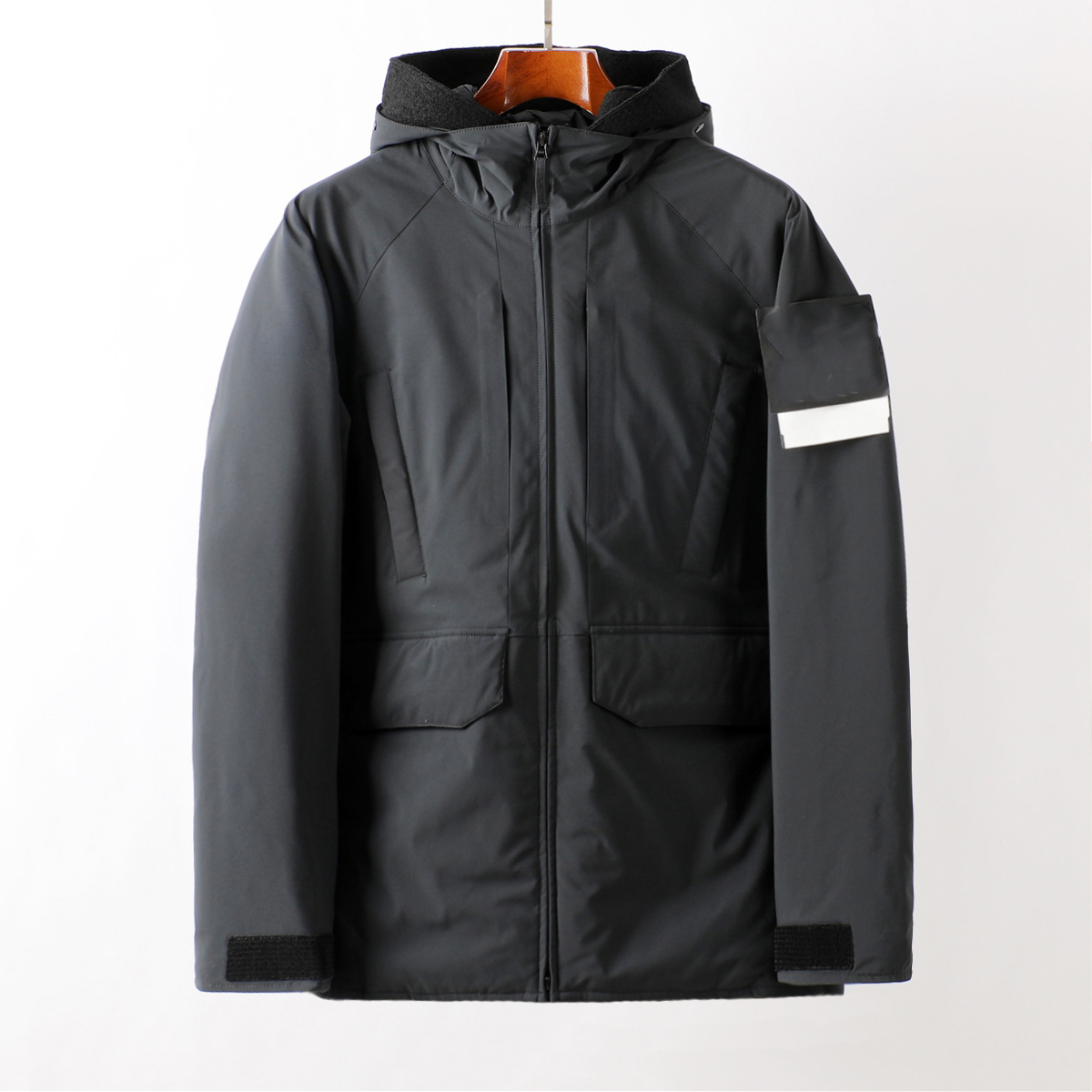 

cptoney astone is lan d men's down & parkas designer winter medium style warm jacket, Black