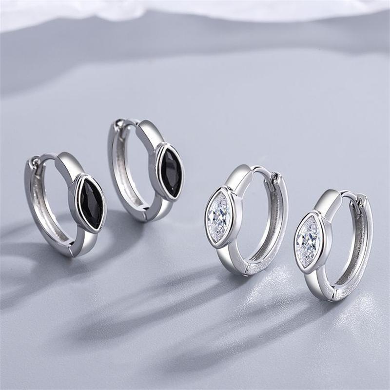 

Hoop & Huggie KOFSAC Simple Fashion Horse Eye Zircon Earrings For Women 925 Sterling Silver Jewelry Ear Lady Anniversary Accessories Gift