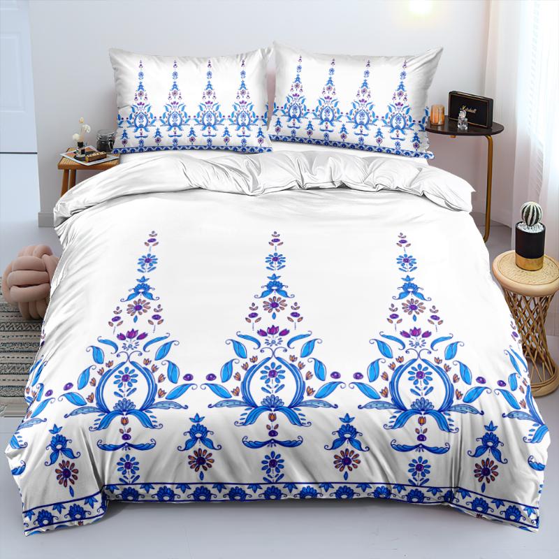 

Bedding Sets 3D Fancy Butterfly Pattern Bed Linens Comforter/Quilt/Duvet Cover Pillocases 140x200 King Queen  Bedspreads, Bohe103-white