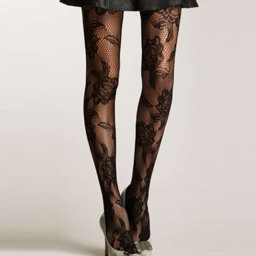 

Sexy Fishnet Tights with rose waist, Black;white