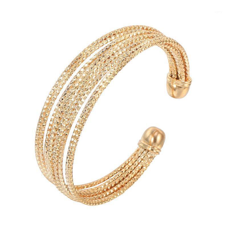 MxGxFam Bohemia Style Circle Bangles And Bracelets ( Openning ) For Women Retro Jewelry 18 K / Rose White Gold Color1-image-711947698