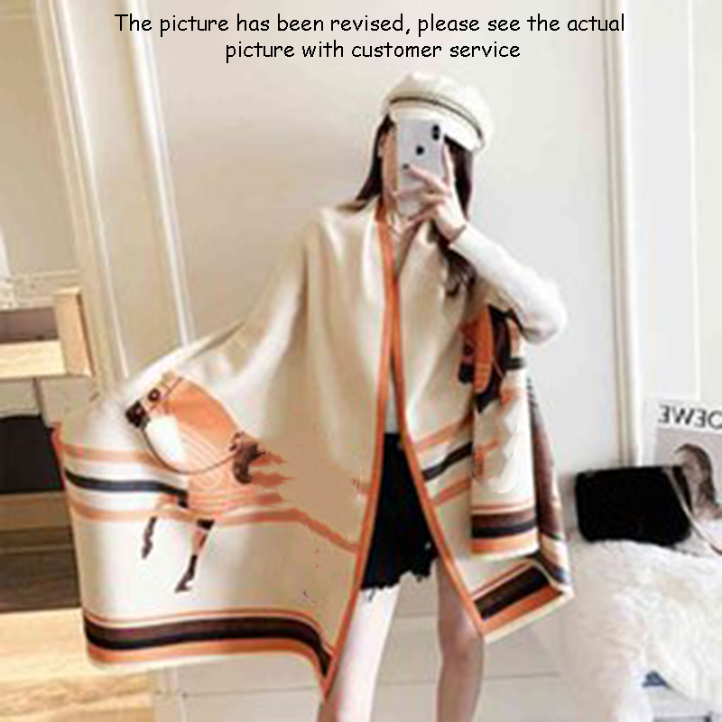 

Scarf Temperament autumn and winter cashmere double sided printing coach thickened warm shawl women's neck