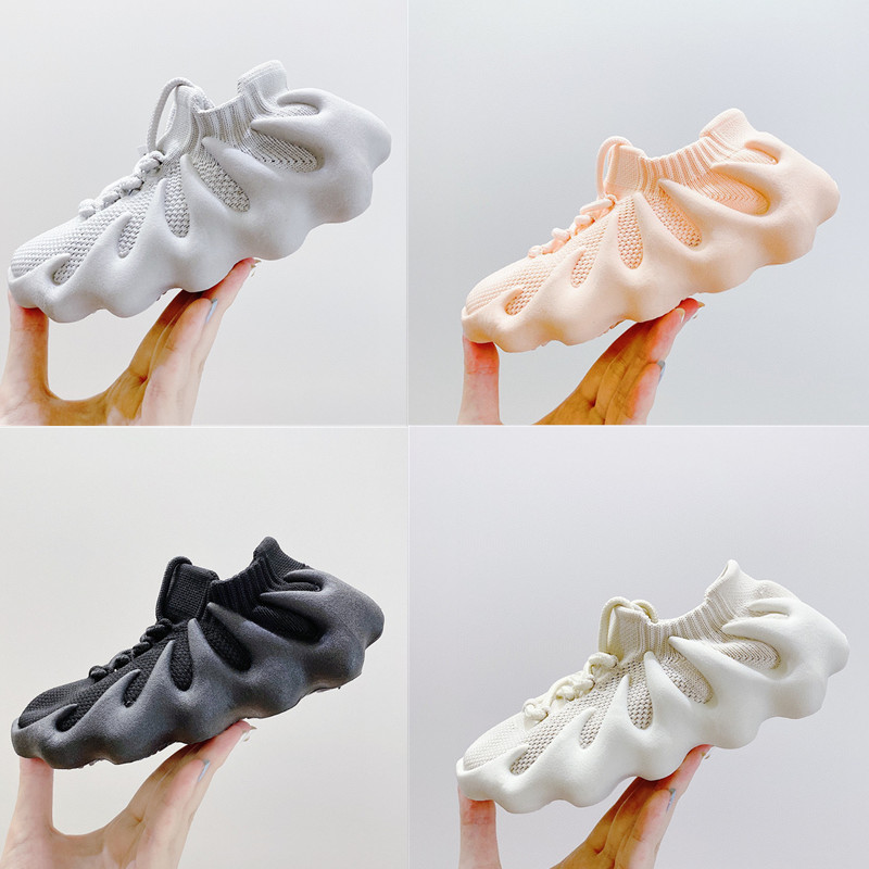 

Infant 45O Dark Slate Kids Fashion Deconstructed Sneakers Cloud White Toddlers Fingers Running Shoes Knited Textile Boys Girls Solf outsole Trainer Pink Grey, 1-dark slate