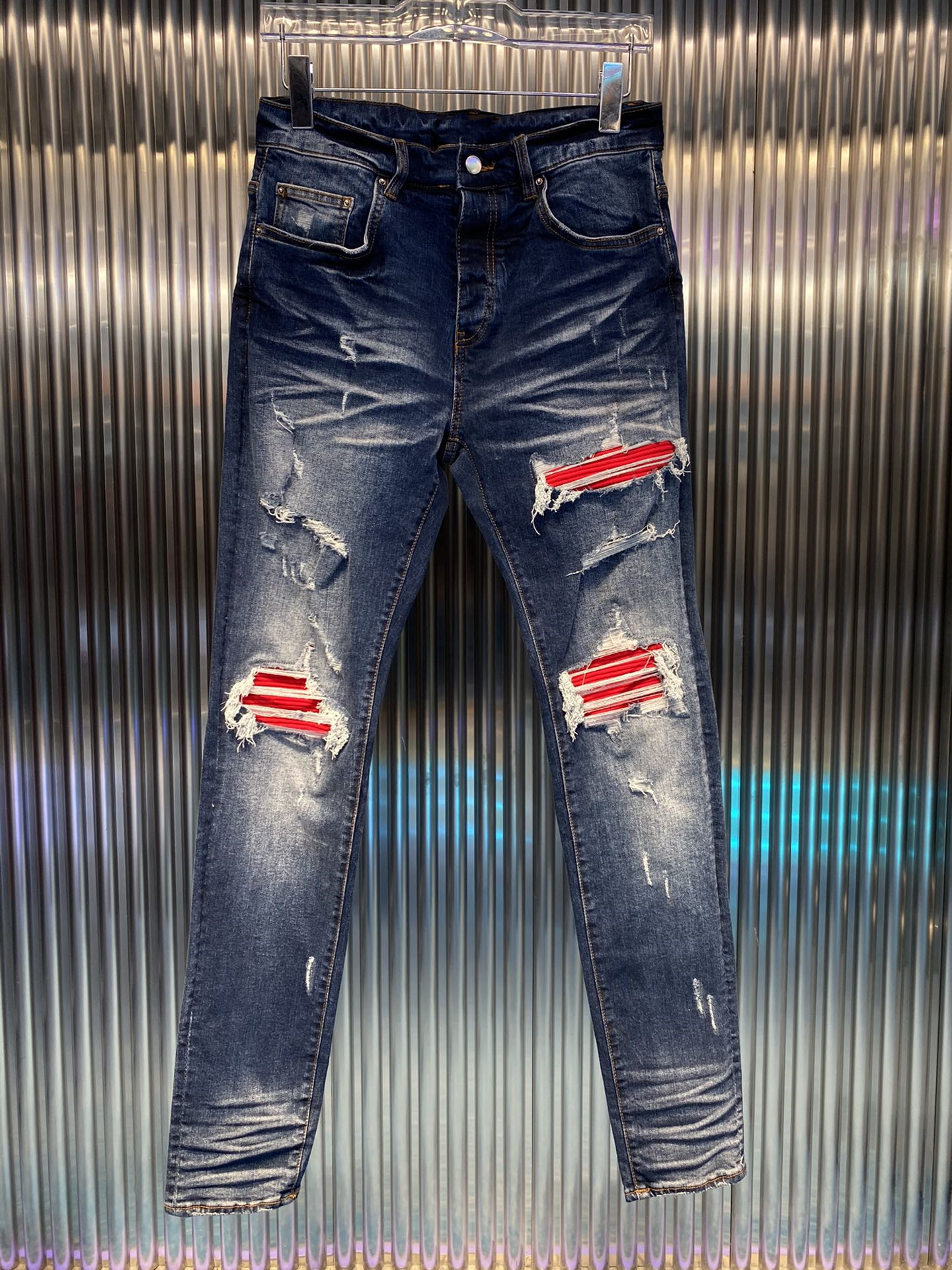 

21S Mens Designer Jeans Classic Patchwork Vintage Trousers Fashion Cowboy Famous Brand Zipper Hip Hop Denim US Size 29-40, Blue