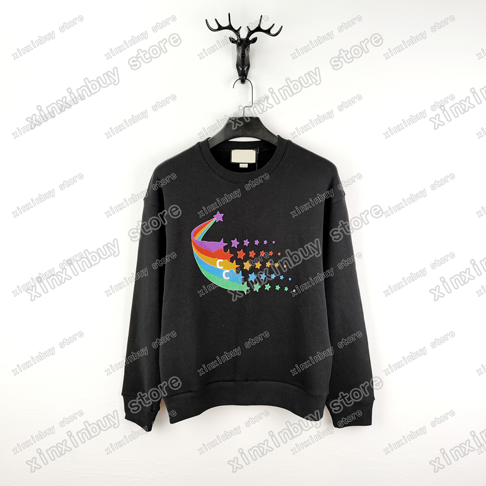 

21ss Designers Sweaters luxury Mens Womens Rainbow letters letter Man Paris Fashion Tee Top Quality Tees Street long Sleeve luxurys white black