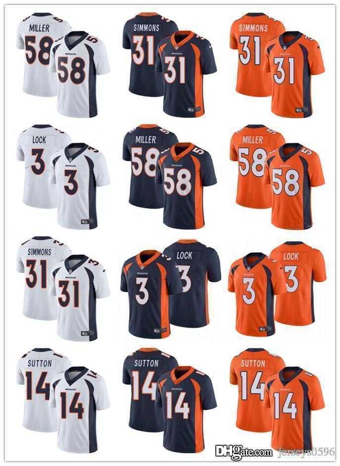 

Men women Youth DenverBroncos58 Von Miller 3 Drew Lock 14 Courtland Sutton 31 Justin Simmons 66 Dalton Risner Football Jerseys, Color