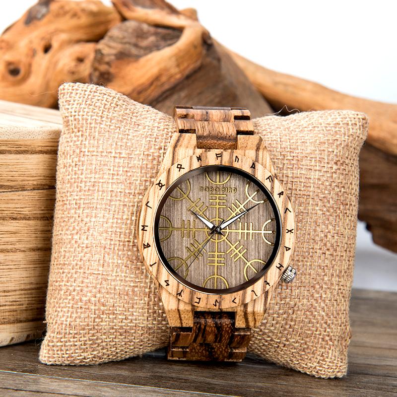 

Wristwatches Male Relogio Masculino BOBO BIRD Wood Watch Men Quartz Wristwatch Handmade Helm Awe For Luxury Stylish Special Gift, Black without box