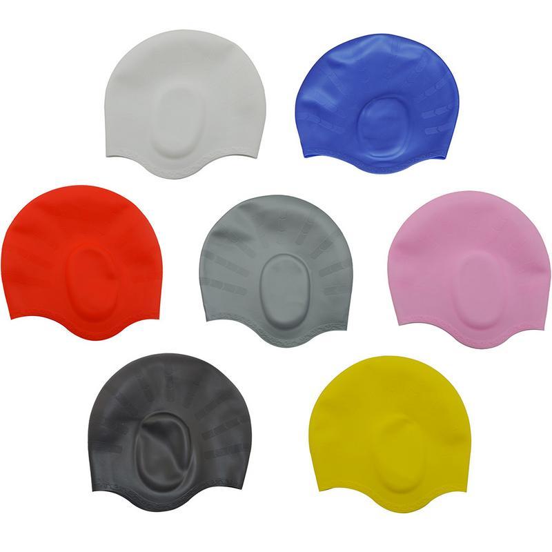 

Silicone Waterproof 3D Elastic Swimming Caps For Men Women Child Long Hair Hat Cover Ear Bone Pool Adult Swim Cap