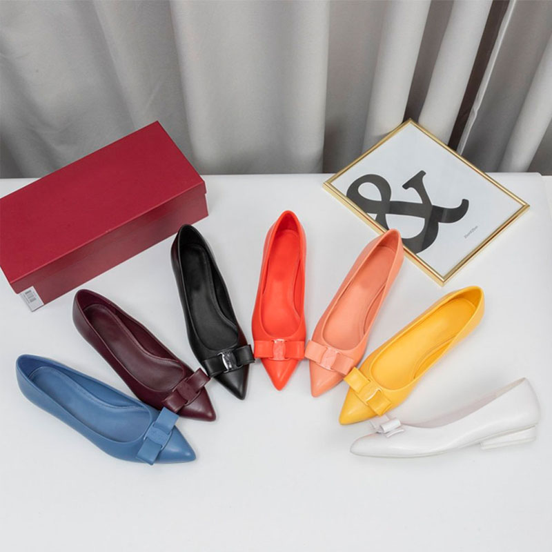 

Ballet Flats Woman Casual Shoes Ladies Genuine Leather Luxury Brand Fashion Slip on Pointed Toe Loafers Female Party Dress Shoes, Yellow