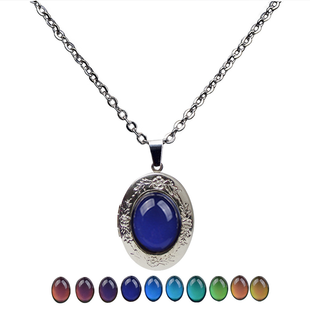 

Palace temperature sensitive color changing Pendant Necklace stainless steel O-chain