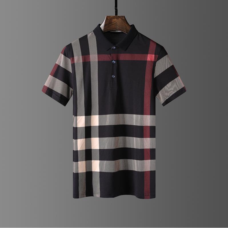 

2021ss 100%cotton mens polos shirt 5 pure color polo precision embroidery craft Tb letters shirts stripe 10 styles size M-XXXL, No:10