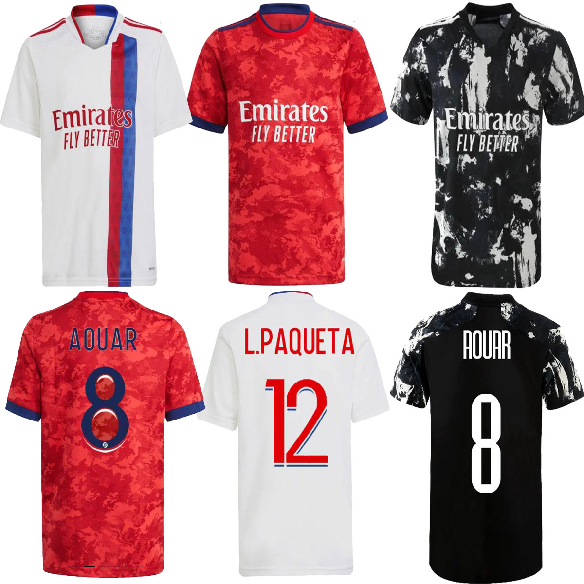 

21/22 Lyon Soccer Jerseys home away DEMBELE SHAQIRI 2021 2022 Olympique Lyonnais Maillot PAQUETA OL AOUAR TOKO EKAMBI CHERKI Football Shirts KADEWERE Mens+ Kids Kit
