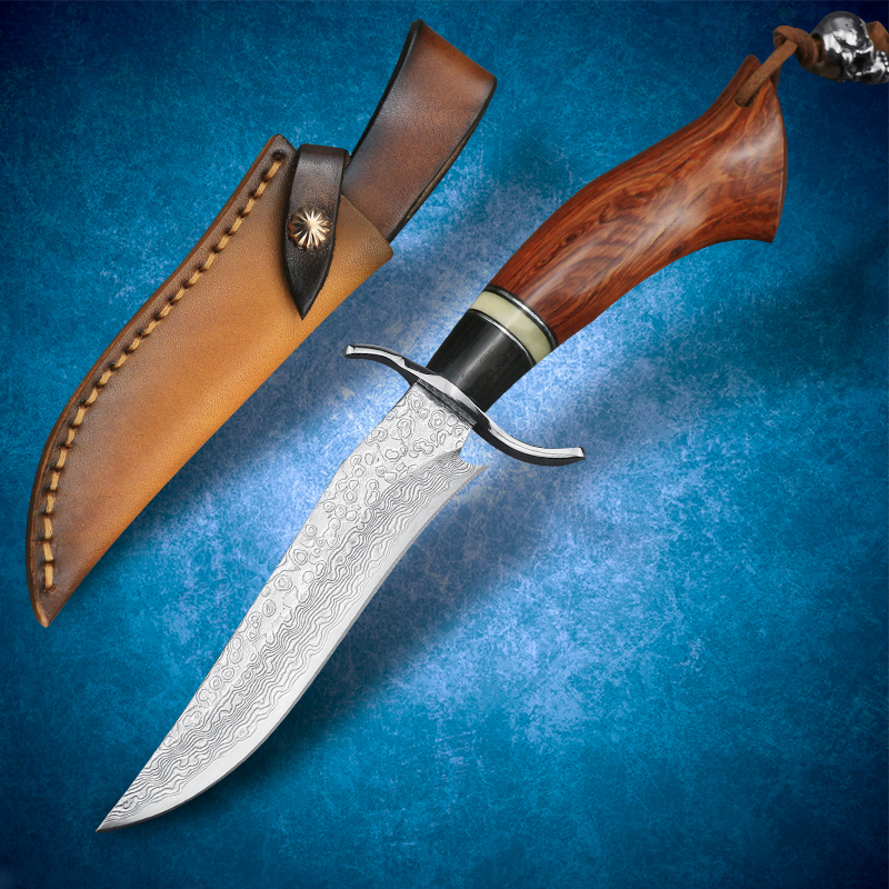 

VG10 Damascus Straight Knife Wooden Handle Mini Fixed Blade Outdoor Tool EDC Camping Survival Tactics Fighting Equipment Collection Hiking T