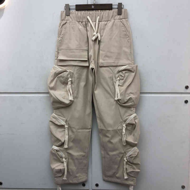 

2021ss Pocket Cargo Pants Men Women Joggers Drawstring Sweatpants Trousers, Black
