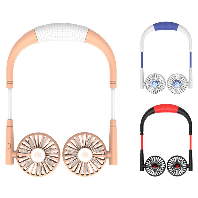 

Hands Free Portable Neck Fan - Rechargeable Mini USB Personal Battery Operated For Home Office Travel Electric Fans