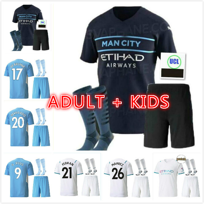 

Manchester DE BRUYNE KUN AGUERO 21 22 soccer jerseys STERLING 2021 2022 man GESUS BERNARDO MAHREZ RODRIGO City football shirt men kids kit sets