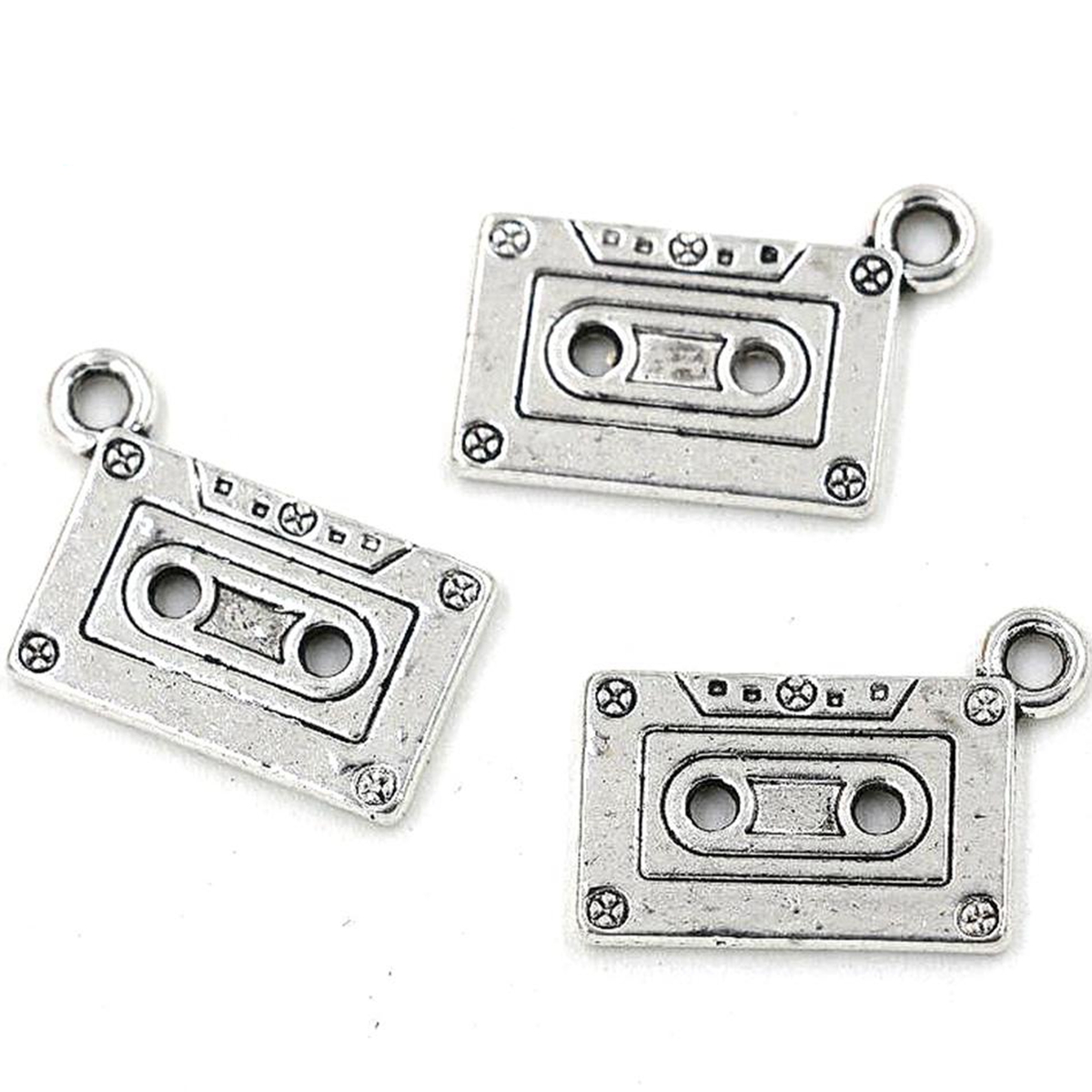 

Cassette Tape Charms Pendants For Jewelry Making Bracelet Necklace DIY Accessories 23x16mm Antique Silver 50Pcs