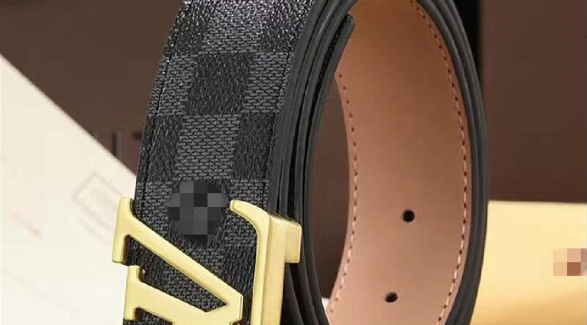 

wholesale Belts Mens Belt Fashion Belts Men Leather Black Business Belts Women Big Gold Buckle Womens Classic Casual Ceinture NO Box, Black;brown